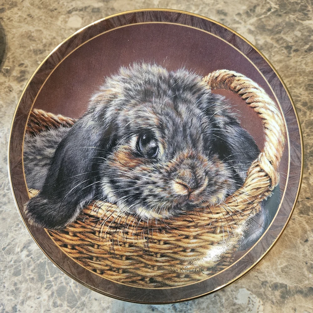 Decorative Plate with Rabbit Design - Picture 1 of 3